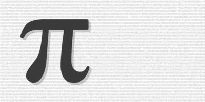 Pi Symbol Kunst Banner mit Schatten. einfach schwarz Pi Symbol mit ein lange Ziffern von Pi Nummer auf das Weiß Hintergrund, Kopieren Raum zum Text Vektor Illustration. Schule Thema, Mathematik, glücklich Pi Tag Konzept