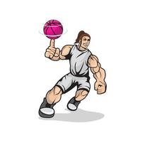 kvinnlig hulk som spelar basketdesignillustration vektor eps-format, lämplig för dina designbehov, logotyp, illustration, animering etc.