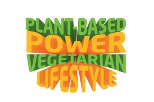 3d text design handla om vegetarian citat vektor