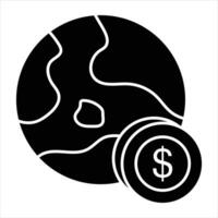 global Geld Glyphe Symbole Design Stil vektor