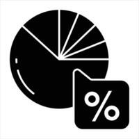 Kuchen Diagramm Glyphe Symbol Design Stil vektor