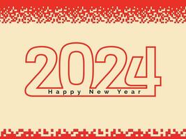 glücklich Neu Jahr 2024 - - festlich Neu Jahre Hintergrund Urlaub Gruß Karte Design vektor