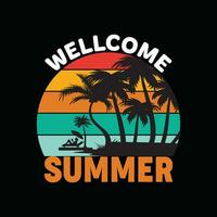 Välkommen sommar, kreativ sommar t-shirt design vektor
