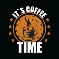 den s kaffe tid, kreativ kaffe t-shirt design vektor