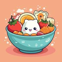 kawaii Essen Karikatur eben Vektor Illustration mit isoliert Hintergrund