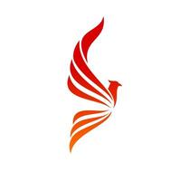 Phönix Vogel Feuer Symbol, Silhouette von fliegend Flügel vektor