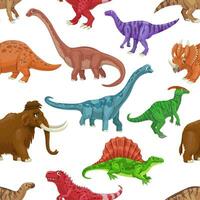Karikatur Dinosaurier Zeichen nahtlos Muster vektor