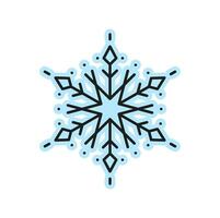 jul dekoration blå isig snöflinga ikon vektor