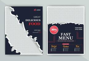 schnell Essen Restaurant Flyer und Netz Banner Vorlage Design mit abstrakt Hintergrund, Logo und icon.fresh Pizza, Burger vektor