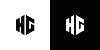 Brief h G Polygon, sechseckig minimal und Fachmann Logo Design auf schwarz und Weiß Hintergrund vektor