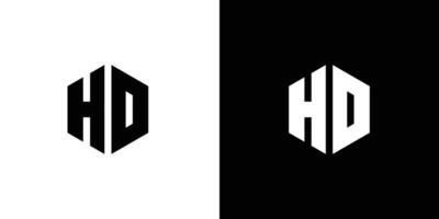 Brief h d Polygon, sechseckig minimal und Fachmann Logo Design auf schwarz und Weiß Hintergrund 1 vektor
