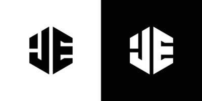 brev j e polygon, hexagonal minimal och professionell logotyp design på svart och vit bakgrund vektor