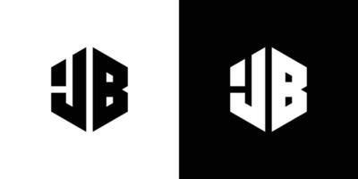 Brief j b Polygon, sechseckig minimal und Fachmann Logo Design auf schwarz und Weiß Hintergrund vektor