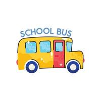 Schule Bus Gekritzel Vektor bunt Aufkleber. eps 10 Datei