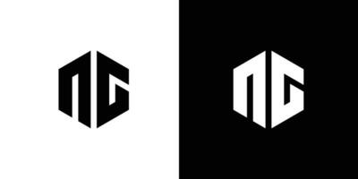 Brief n G Polygon, sechseckig minimal und Fachmann Logo Design auf schwarz und Weiß Hintergrund vektor