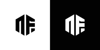 Brief n f Polygon, sechseckig minimal und Fachmann Logo Design auf schwarz und Weiß Hintergrund vektor