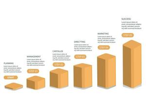 Infografik Vorlage 5 Schritt zum Geschäft Straße zu Erfolg Vektor Illustration