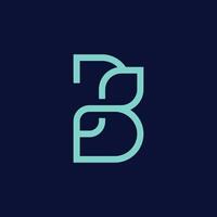 enkel monoline brev b och kaffe böna logotyp design vektor