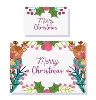 frohe weihnachten, grußkarten süßer bär und stechpalme berry vektor