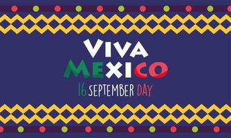 mexikanischer unabhängigkeitstag, farbiges banner festival viva mexico wird im september gefeiert vektor