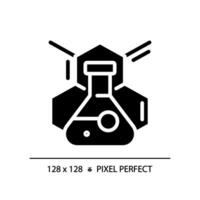 stam aktiviteter pixel perfekt svart glyf ikon. intressant experiment på lektioner. motivera studenter till lära sig Mer. silhuett symbol på vit Plats. fast piktogram. vektor isolerat illustration