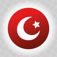 Turkiet republik dag, rund flagga nationella patriotism rutnät grå bakgrund vektor