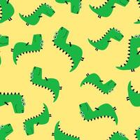nahtlos Muster mit süß Dinosaurier. Kinder- Hintergrund mit dino. Kinder- Textilien, Kleidung. vektor