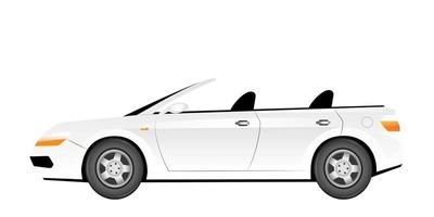 weiße Cabriolet-Cartoon-Vektor-Illustration. elegantes sommerauto ohne dachflaches farbobjekt. luxuriöses Transportfahrzeug. stilvolles persönliches Auto isoliert auf weißem Hintergrund vektor