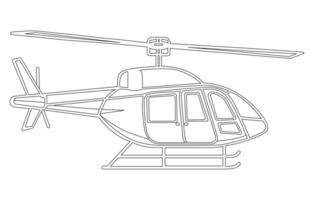 Hubschrauber Symbol Gliederung Vektor Illustration, Gliederung Zeichnung von Hubschrauber, Hubschrauber Symbol im dünn Gliederung Stil,