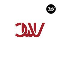 brev cwv monogram logotyp design vektor