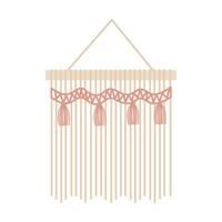 handgjort macrame vägg hängande design illustration. macrame vägg hängningar av elegant handgjort Hem dekoration tillverkad av bomull sladd isolerat i vit vektor