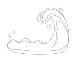 tsunami jätte Vinka svartvit platt vektor objekt. naturlig katastrof. redigerbar svart och vit tunn linje ikon. enkel tecknad serie klämma konst fläck illustration för webb grafisk design