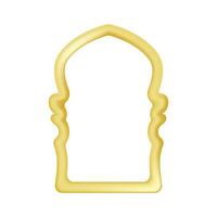 golden Rahmen im orientalisch Stil. Gold Bogen Tür im Arabisch Stil. Vektor Illustration.