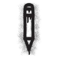 penna ikon graffiti med svart spray måla vektor