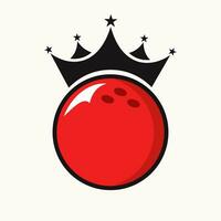 bowling logotyp design begrepp med krona ikon. bowling vinnare symbol vektor