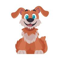 rolig röd hund. leende hund. tecknad serie stil, vektor illustration
