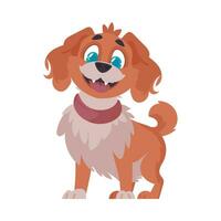 komisch rot Hund. lächelnd Hund. Karikatur Stil, Vektor Illustration