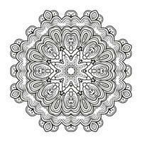 mandala konst för färg bok. rena dekorativ runda prydnad. orientalisk mönster, vektor illustration färg bok sida. cirkulär mönster i form av mandala för henna, mehndi, tatuering, dekoration.