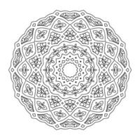 mandala konst för färg bok. rena dekorativ runda prydnad. orientalisk mönster, vektor illustration färg bok sida. cirkulär mönster i form av mandala för henna, mehndi, tatuering, dekoration.