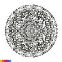 mandala konst för färg bok. rena dekorativ runda prydnad. orientalisk mönster, vektor illustration färg bok sida. cirkulär mönster i form av mandala för henna, mehndi, tatuering, dekoration.