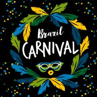 Brasilien karneval. Vektor mall för karneval koncept