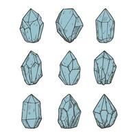 kristall sten diamant klotter stil vektor illustration