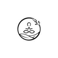 vektor logotyp på som ett abstrakt bild av en person Sammanträde i lotus placera. isolerat i vit bakgrund