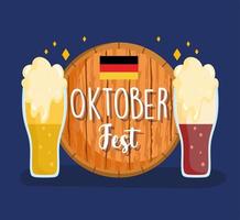 oktoberfest festival, fatöl med skum, firande Tyskland traditionellt vektor