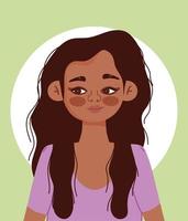 junge Frau hispanischer Charakter Cartoon Portrait Icon Design vektor