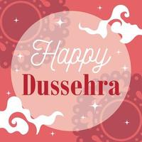 glad dussehra festival i Indien, traditionell religiös rituell inskrift vektor