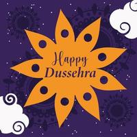 Fröhliches Dussehra-Fest in Indien, traditioneller religiöser Ritualblumenhintergrund vektor
