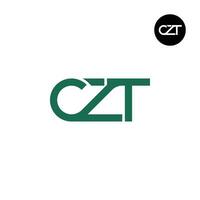 brev czt monogram logotyp design vektor