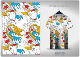 Vektor hawaiisch Hemd Hintergrund Bild.japanisch Stil Koi Muster Design, Illustration, Textil- Hintergrund zum hawaiisch Hemd, Trikot hawaiisch Hemd