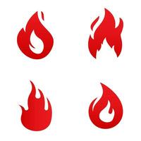 einstellen von Feuer Vektor Vorlage, Brennholz Logo Vektor Illustration